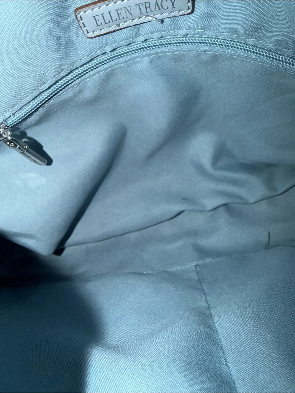 Ellen Tracy Pebbled Shoulder Bag in Steel Blue